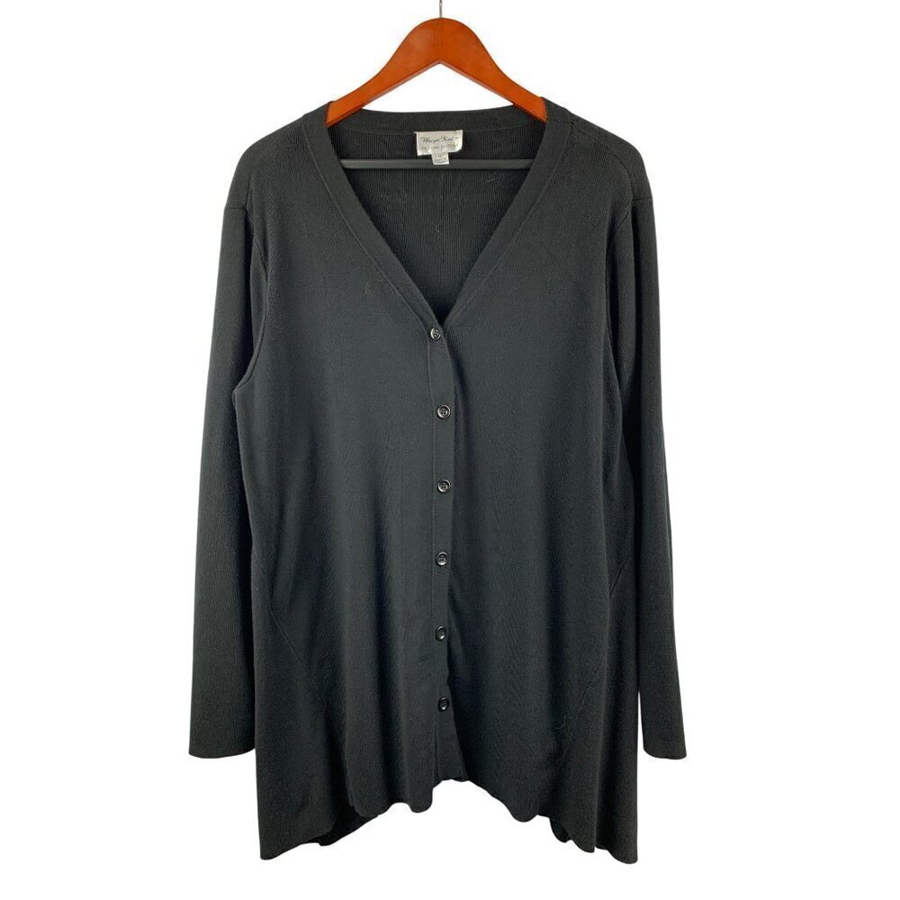 Whisper Knit By Louis DellOlio Black Cardigan Sweater XL